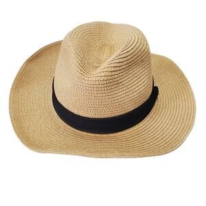 100% Paper Fedora with Black Band and Adjustable Interior Band